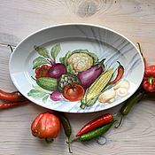 Салатник фарфоровый " Вкусные овощи"