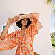 Ткань Италия Blumarine вискоза с орнаментом, оранжевая вискоза. Ткани. Capri Tkani ✿ Итальянские ткани. Ярмарка Мастеров.  Фото №5