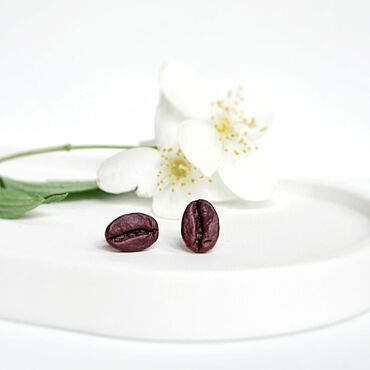 Украшения ручной работы. Ярмарка Мастеров - ручная работа Серьги-гвоздики Кофе. Handmade.