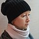 Шапка унисекс вязаная "Бинни"из 100% кашемира. Размер 58-60. Шапки. Вязаный стиль  (Вяжу для Вас). Ярмарка Мастеров.  Фото №4