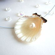 Украшения handmade. Livemaster - original item Pendant with Real Shell and Pearl Resin Pendant Sea. Handmade.