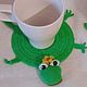 Order STAND the FROG under a hot mug Cup knitted. Gala Devi (crochet design). Livemaster. . Hot stand Фото №3