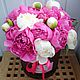 Пионы в шляпной коробке. Букеты. Виктория (Flower-Romance). Интернет-магазин Ярмарка Мастеров.  Фото №2