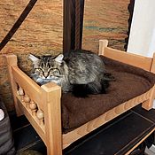 Зоотовары handmade. Livemaster - original item A bed for a dog or cat made of wood. Handmade.