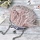 "Пепел розы"- сумочка с перышками страуса. Сумка с фермуаром. Людмила (L&L accessories). Интернет-магазин Ярмарка Мастеров.  Фото №2