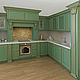 Кухня из массива дуба в классическом стиле "Виктория 4", Кухонная мебель, Москва,  Фото №1