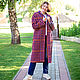 Author's coat in a check terracotta tones. Coats. NATALINI. Online shopping on My Livemaster.  Фото №2
