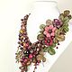 Order Cranberry Valley Sunrises. Necklace and flowers, natural stones and leather. ms. Decorator. Livemaster. . Necklace Фото №3