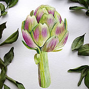 Картины и панно handmade. Livemaster - original item Artichoke Botanical watercolor. Handmade.