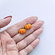Pumpkin stud earrings, poussettes, poussettes with pumpkin polymer clay. Stud earrings. Bionika - Polymer Clay Jewelry (Bionika). My Livemaster. Фото №5