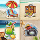  Hot vacation, beach collection. Magnets. FavoriteStitch. My Livemaster. Фото №6