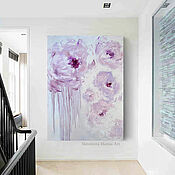 Картины и панно handmade. Livemaster - original item Lilac flowers on a white background. Delicate flowers in a modern interior.. Handmade.