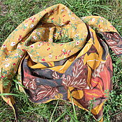 Аксессуары handmade. Livemaster - original item Shawls: Bactus, Kerchief, Double-Sided, Made Of Cotton, Textile, Eco. Handmade.