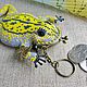 Coin holders: Yellow frog made of beads. Keychain coin. Coin boxes. SilkArt Tatyana. My Livemaster. Фото №6