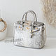 Сумка в стиле Hermes Birkin 30 из кожи питона жемчужная. Классическая сумка. PYTOSHASHOP. Ярмарка Мастеров.  Фото №4