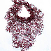 Аксессуары handmade. Livemaster - original item Burgundy shawl made of linen. Handmade.