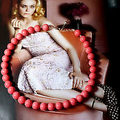 Работы для детей, handmade. Livemaster - original item A necklace of pearls of Majorca Coral. Handmade.