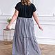 NATALINI 3XL Бохо платье макси с оборками трикотаж и батист. Платья. NATALINI. Ярмарка Мастеров.  Фото №5