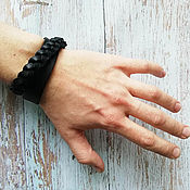 Украшения handmade. Livemaster - original item Leather bracelet winding with braiding. Handmade.