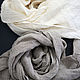 Льняной шарф - юнисекс - серый или цвета слоновой кости, Шарфы, Бээр-Шева,  Фото №1
