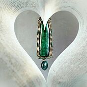 Украшения handmade. Livemaster - original item Pendant: Green pendant with natural emerald, emerald pendant. Handmade.