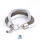 Браслет «Первый снег». Браслет плетеный. Blue Bird | Handmade Jewerly. Интернет-магазин Ярмарка Мастеров.  Фото №2