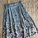 Long linen skirt with a decor of yarn lace and pieces of fabric. Skirts. ZanKa. My Livemaster. Фото №4