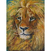 Картины и панно handmade. Livemaster - original item Painting Lion Oil on Canvas 18h24. Handmade.