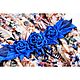 Sash belt Blue suede and leather roses flowers. Belt. flowersstyle (flowersstyle). Online shopping on My Livemaster.  Фото №2