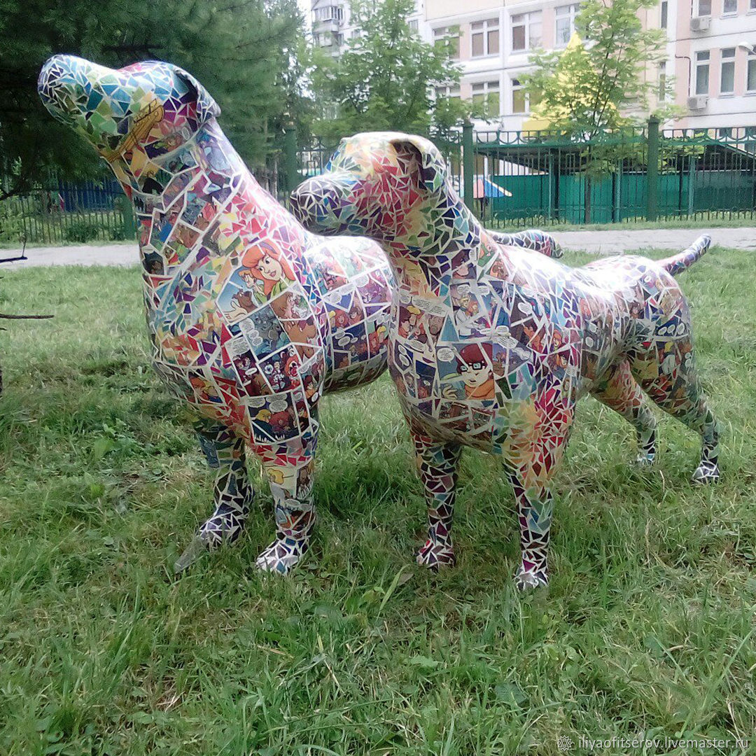 Собаки из папье маше дома | Бумажная скульптура, Скульптуры животных, Собаки