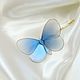 Order Invisible blue butterfly. PandaStudio (glossyfleur). Livemaster. . Hairpins Фото №3