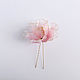 The hairpin is a soft pink peony made of jewelry resin. Hairpin. PandaStudio (glossyfleur). My Livemaster. Фото №6