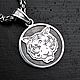 Tiger medallion double-sided silver 925, Locket, Moscow,  Фото №1