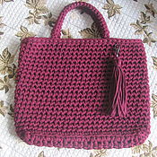 Сумки и аксессуары handmade. Livemaster - original item Women`s bag knitted from knitted yarn, 100% Cotton. Handmade.