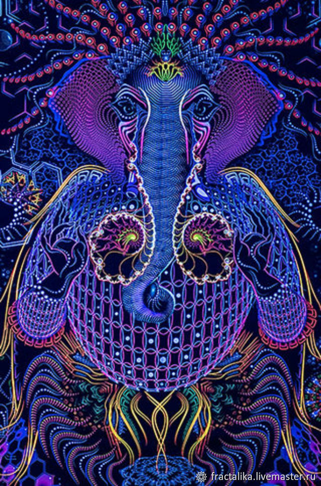 Psychedelic light-painting Ganesh – купить на Ярмарке Мастеров – EVI9XCOM |  Subculture Attributes, Moscow