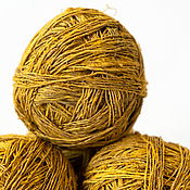 Материалы для творчества handmade. Livemaster - original item Handmade yarn (100% hemp), 100g/170m color Yellow. Handmade.