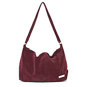 Сумки и аксессуары handmade. Livemaster - original item Bag hobo shoulder bag burgundy suede. Handmade.