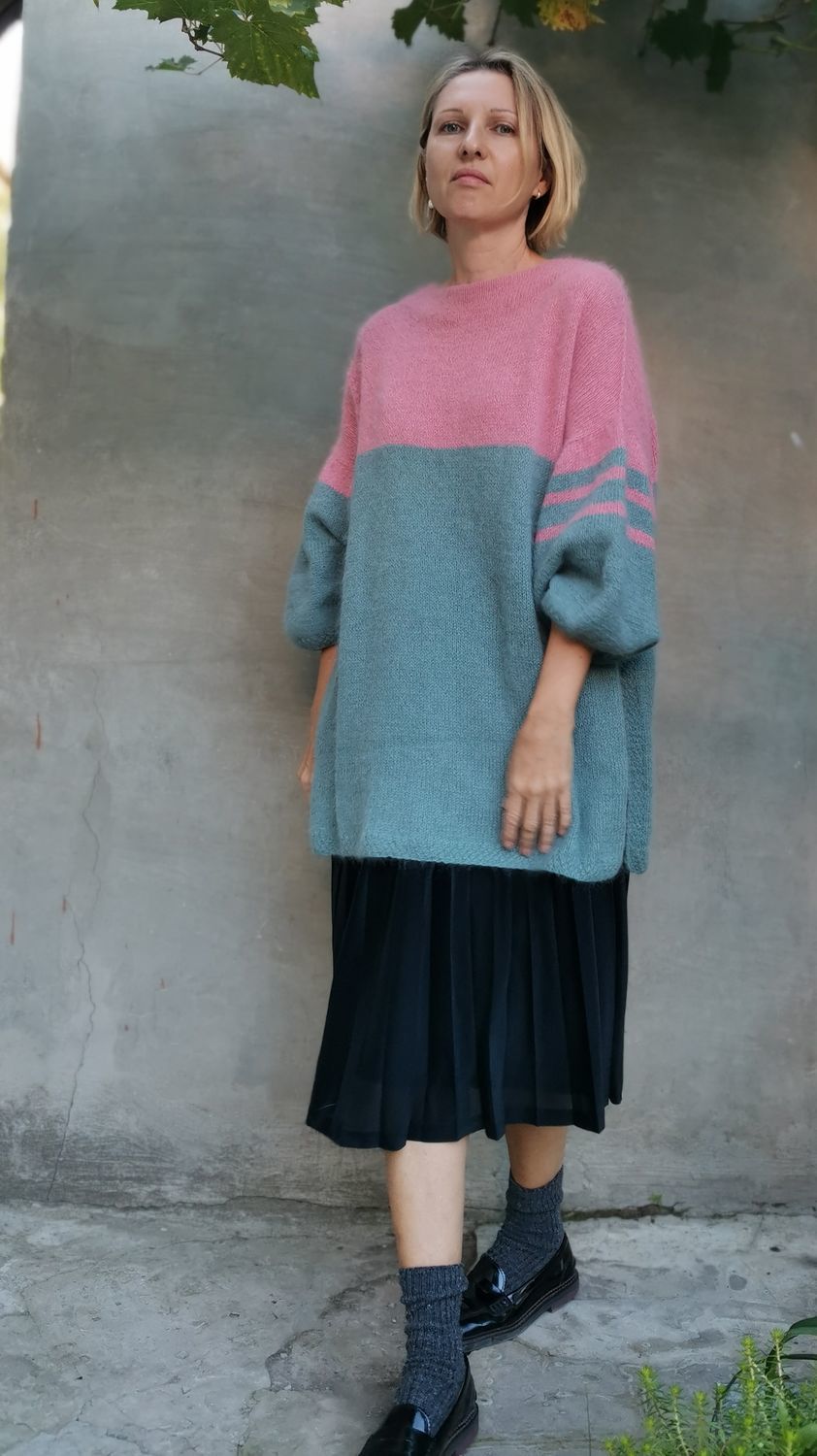 Delicate angora sweater pink and blue NNX42COM Sweaters Krymsk