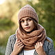 Order Set: two-turn Snood hat (beige with sequins). Scarfland. Livemaster. . Headwear Sets Фото №3