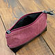 Cosmetic bag leather and canvas Burgundy. Beauticians. G.L.A.D.. My Livemaster. Фото №5