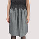 Skirt grey jacquard lined with elastic MIDI. Skirts. Yana Levashova Fashion. My Livemaster. Фото №4