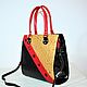 Order Leather black red gold evening handbag purse satchel. Leather  Art  Phantasy. Livemaster. . Classic Bag Фото №3