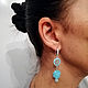 Blue silver earrings with Sunny quartz 'forget-me-Not'. Earrings. Jewelry just for You (G-Korchagina). My Livemaster. Фото №5