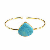 Украшения handmade. Livemaster - original item Turquoise bracelet, gold bracelet made of natural turquoise. Handmade.