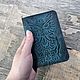 Заказать Обложка для паспорта Совушка кожаная ручная работа синяя. Iron Arm Leatherworks (Екатерина). Ярмарка Мастеров. . Обложка на паспорт Фото №3