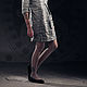 Order Silver Short Taffeta Dress with Knitted Sleeves «Cosmic». mongolia. Livemaster. . Dresses Фото №3