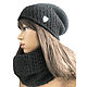 Hat and snood set 'Black velvet'. Headwear Sets. avokado. Online shopping on My Livemaster.  Фото №2