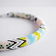 Bright beaded necklace with abstract pattern. Necklace. Handmade by Svetlana Sin. My Livemaster. Фото №5