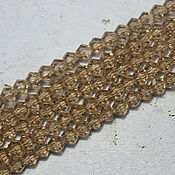 Материалы для творчества handmade. Livemaster - original item Biconuses 3 mm 60 pcs on a thread Beige. Handmade.