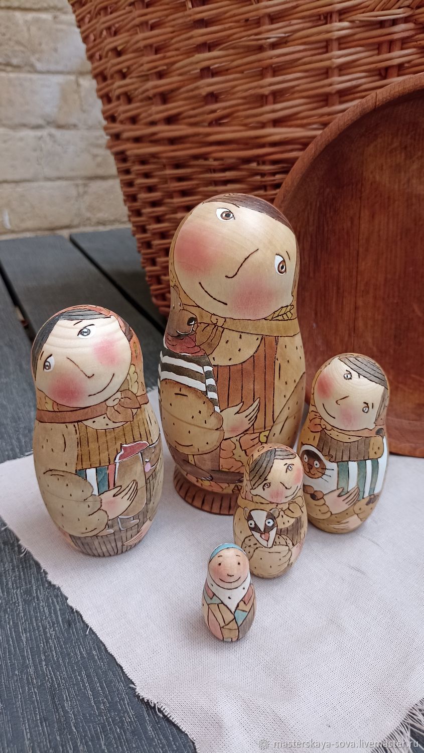 Wooden Matryoshka doll 'In stripes', Dolls1, Zheleznovodsk,  Фото №1